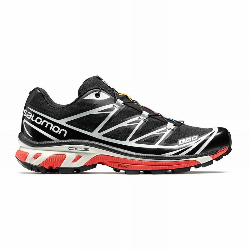 Salomon XT-6 - Mens Trail Running Shoes - Black/Red - NZ (13850-MRKI)